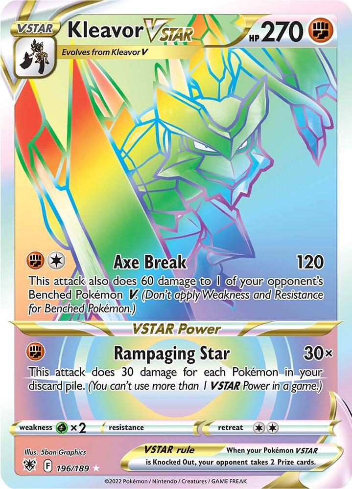 2022 Pokemon SWSH10: Astral Radiance 196/189 Kleavor VSTAR (Secret) Secret Rare