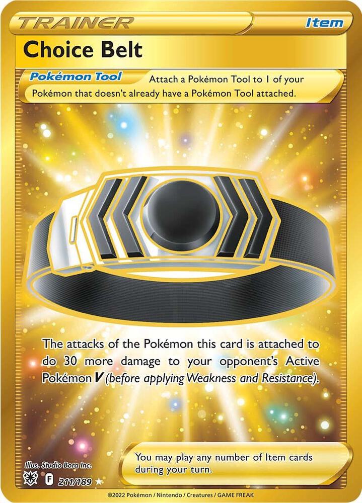 2022 Pokemon SWSH10: Astral Radiance 211/189 Choice Belt (Secret) Secret Rare