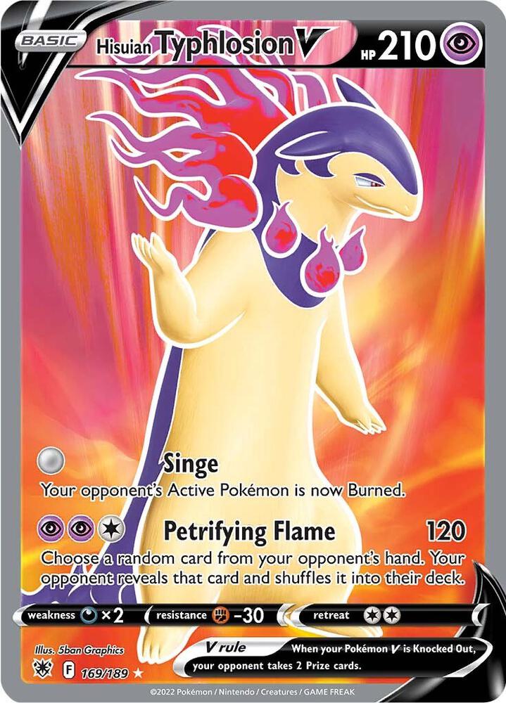 2022 Pokemon SWSH10: Astral Radiance 169/189 Hisuian Typhlosion V (Full Art) Ultra Rare