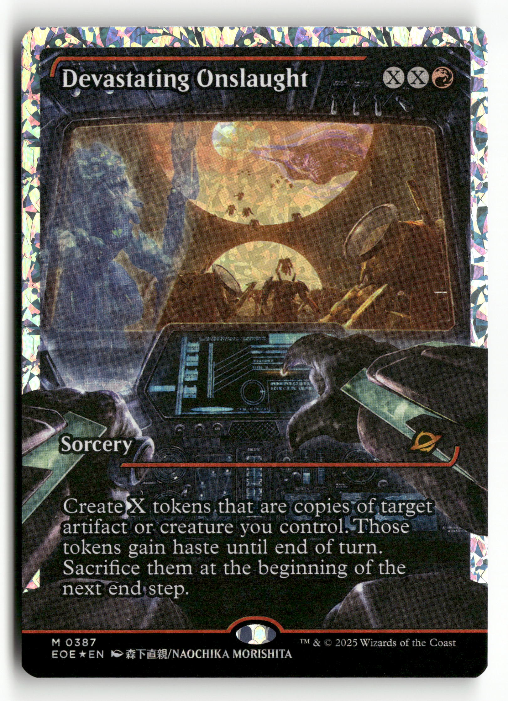 MTG Edge of Eternities 387 Devastating Onslaught (Showcase) (Fracture Foil)