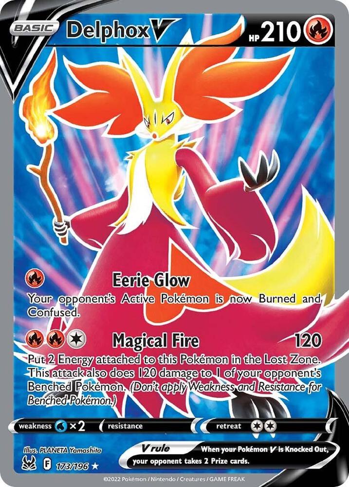 2022 Pokemon SWSH11: Lost Origin 173/196 Delphox V (Full Art) Ultra Rare