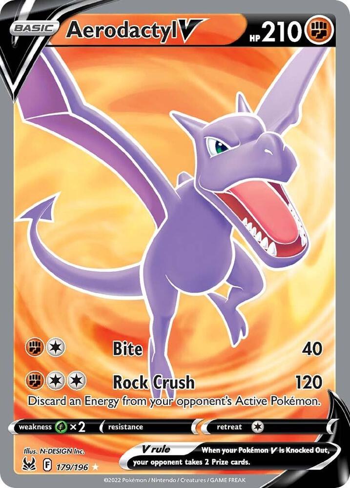 2022 Pokemon SWSH11: Lost Origin 179/196 Aerodactyl V (Full Art) Ultra Rare