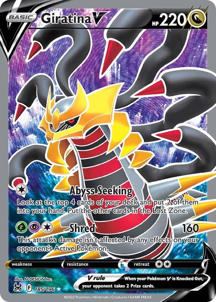2022 Pokemon SWSH11: Lost Origin 185/196 Giratina V (Full Art) Ultra Rare