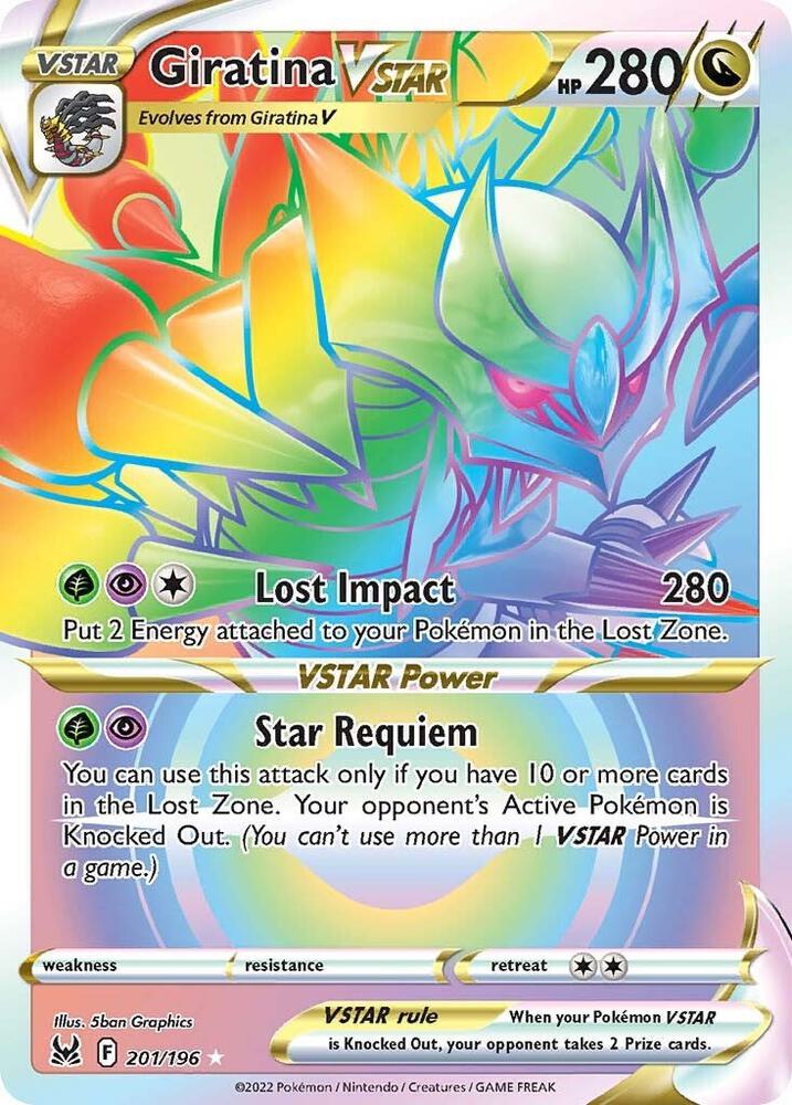 2022 Pokemon SWSH11: Lost Origin 201/196 Giratina VSTAR (201) (Secret) Secret Rare