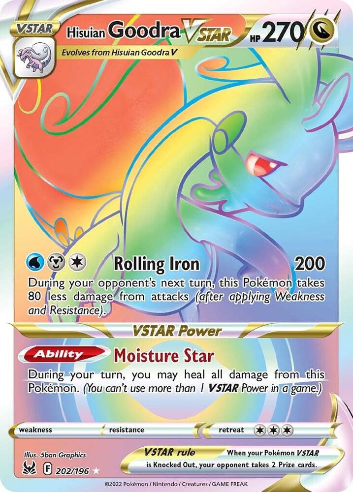 2022 Pokemon SWSH11: Lost Origin 202/196 Hisuian Goodra VSTAR (Secret) Secret Rare