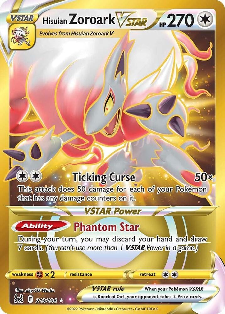 2022 Pokemon SWSH11: Lost Origin 213/196 Hisuian Zoroark VSTAR (213) (Secret) Secret Rare
