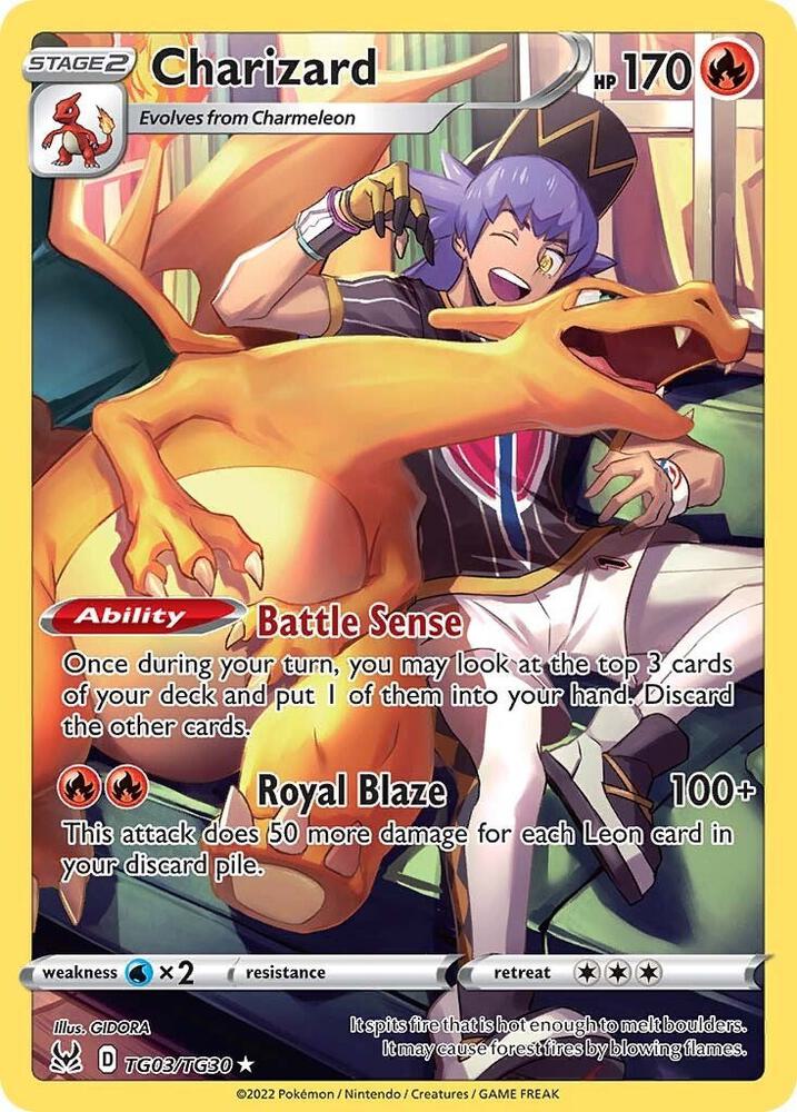 2022 Pokemon SWSH11: Lost Origin Trainer Gallery TG03/TG30 Charizard Ultra Rare