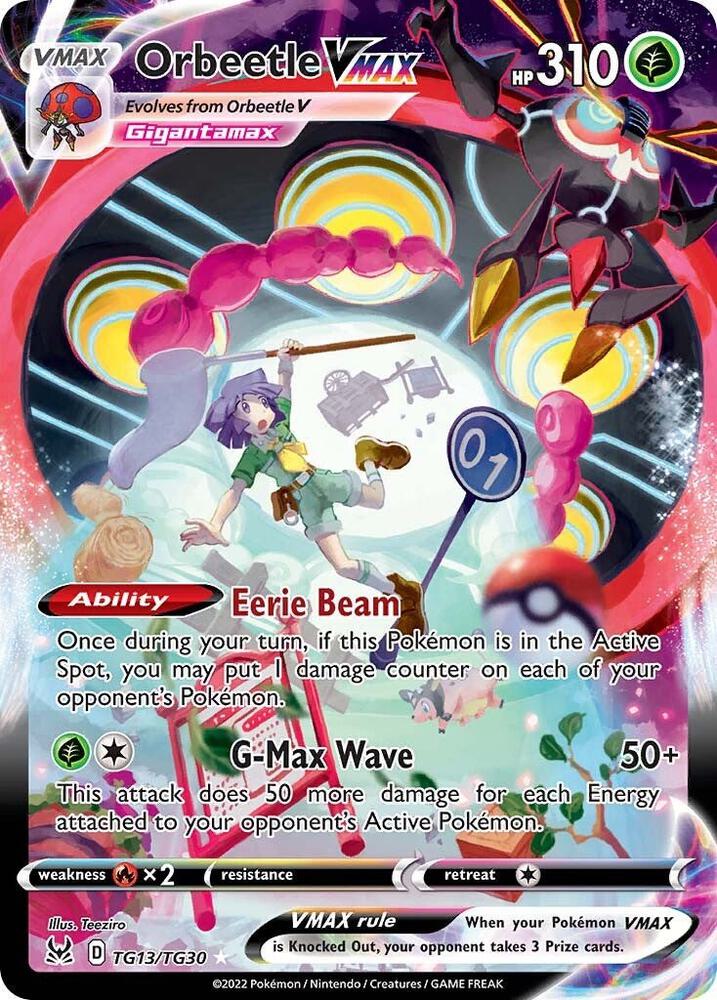 2022 Pokemon SWSH11: Lost Origin Trainer Gallery TG13/TG30 Orbeetle VMAX Ultra Rare