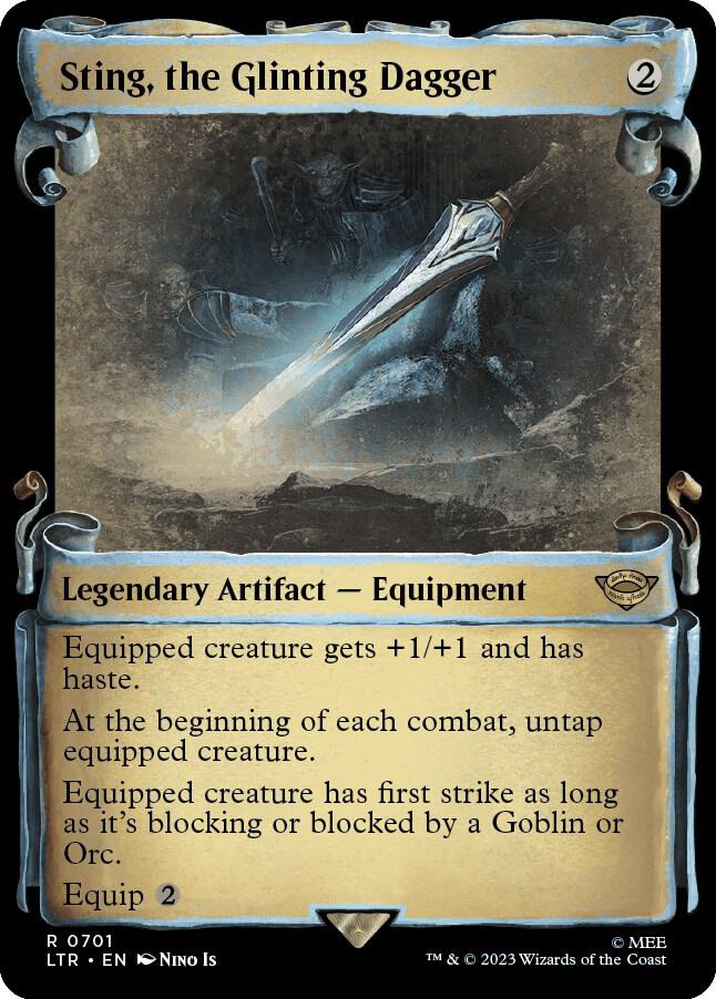 Sting, the Glinting Dagger 701 (Universes Beyond: The Lord of the Rings: Tales of Middle-earth)  - Showcase Scroll Foil