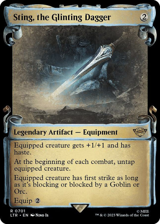 Sting, the Glinting Dagger 701 (Universes Beyond: The Lord of the Rings: Tales of Middle-earth)  - Showcase Scroll Foil