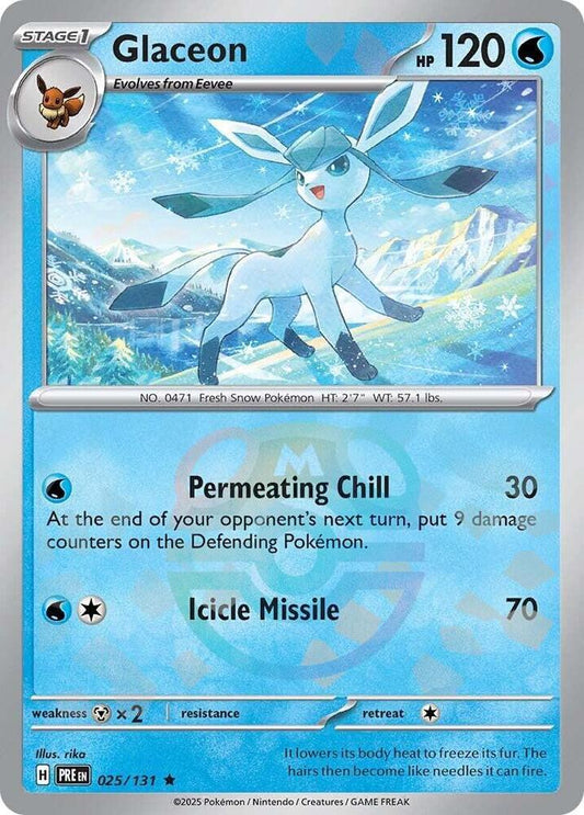 Glaceon 025/131 (SV: Prismatic Evolutions)  - Master Ball Holofoil