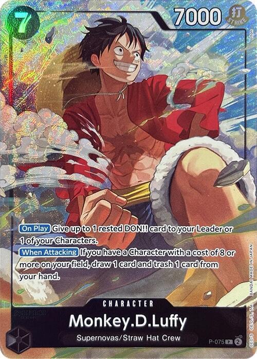 Monkey.D.Luffy P-075 (One Piece Promotion Cards)  - Alternate Art Foil