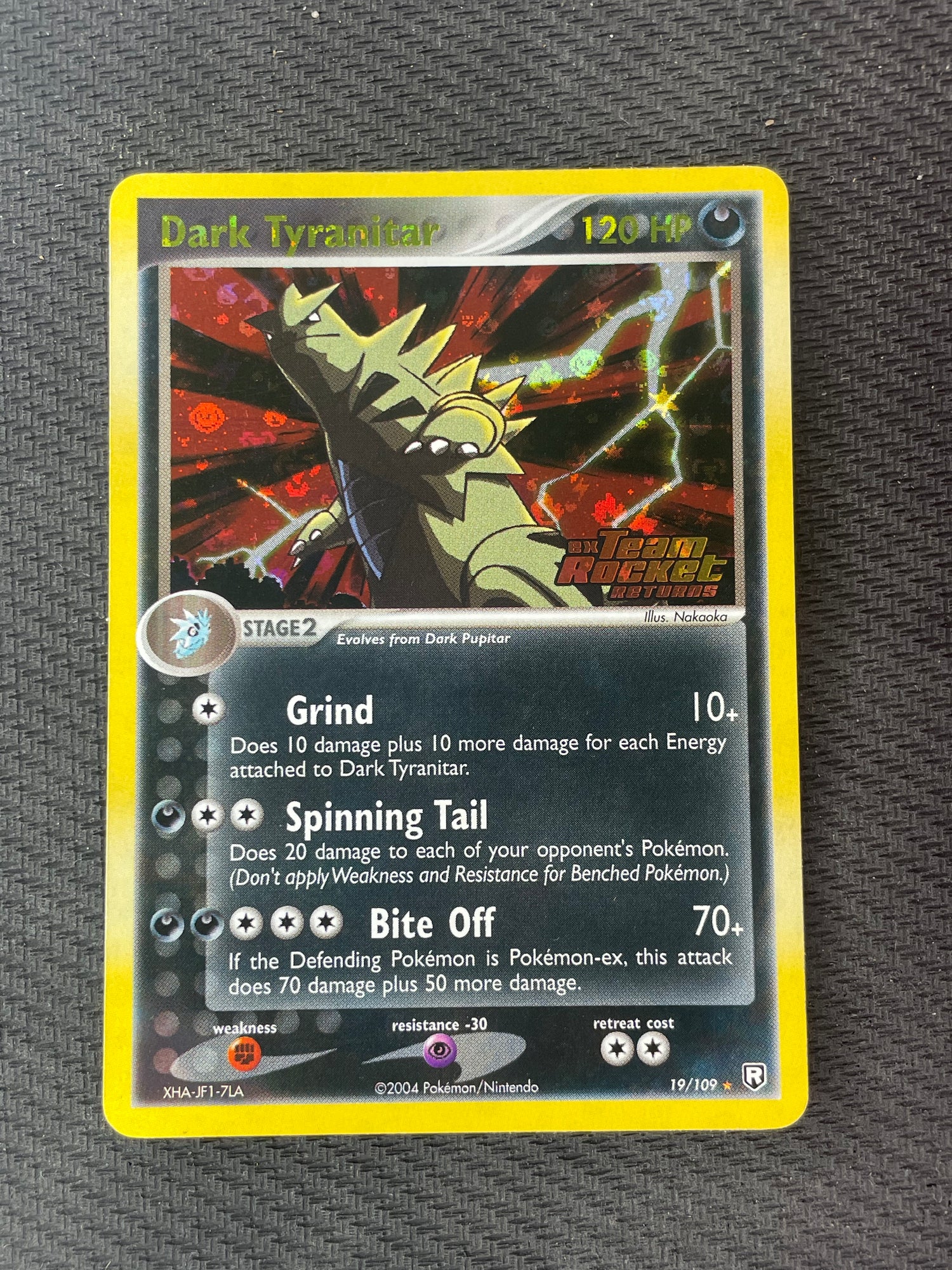 2004 Pokemon Team Rocket Returns 19/109 Dark Tyranitar Holo Mint