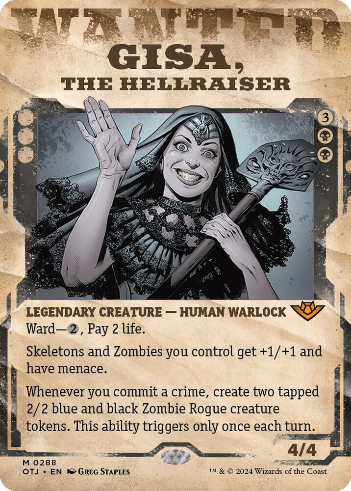 Gisa, the Hellraiser 288/286 (Outlaws of Thunder Junction)  - Showcase Foil