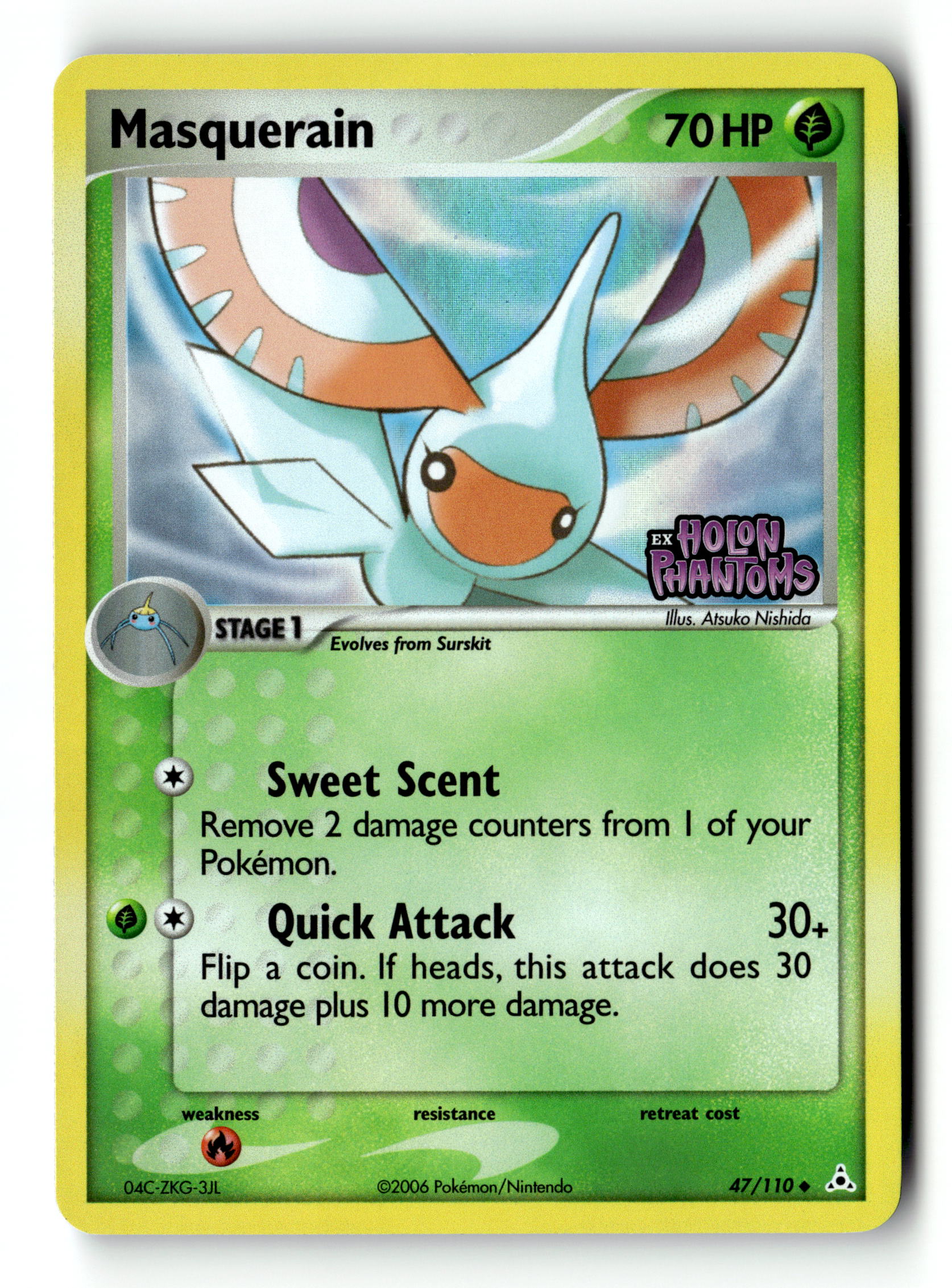 2006 Pokemon Holon Phantoms 47/110 Masquerain Uncommon Reverse Foil Stamped LP