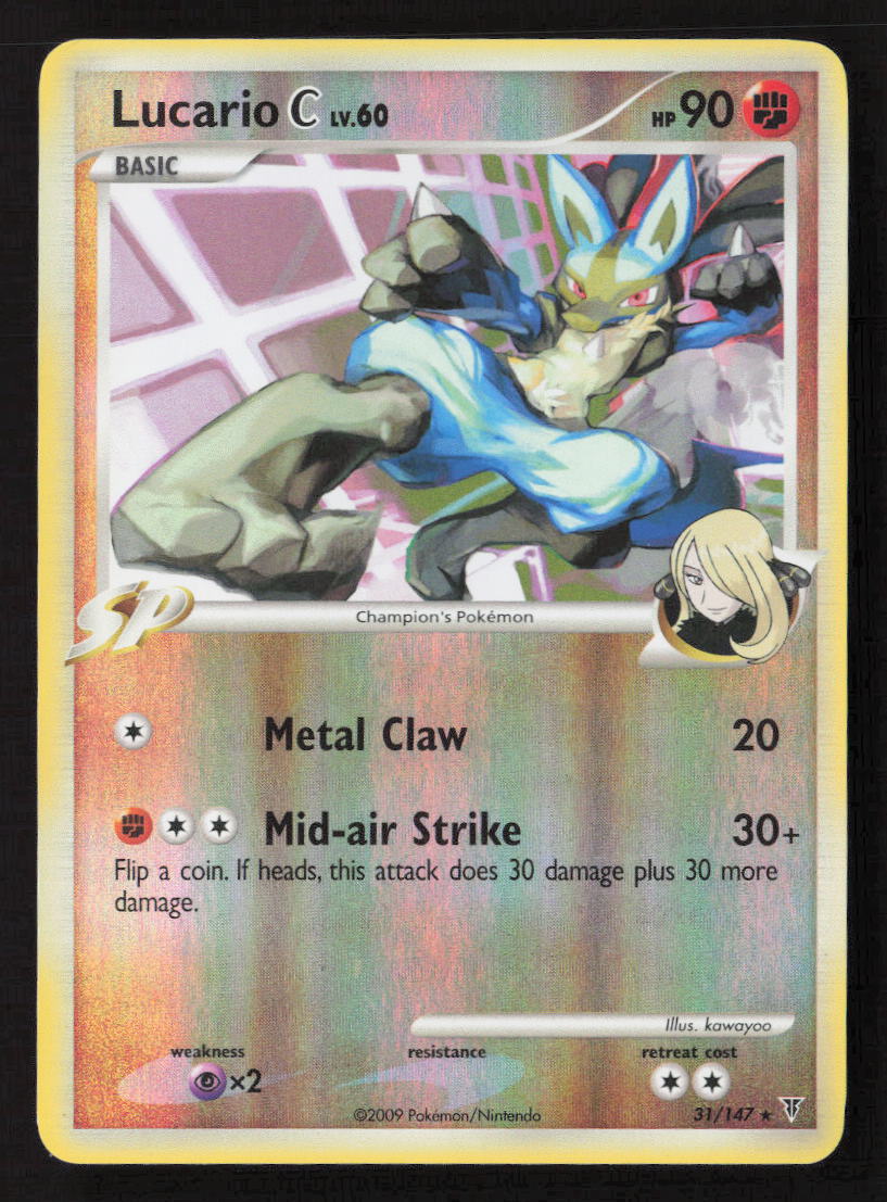 2009 Pokemon Supreme Victors 31/147 Lucario C Reverse Foil Rare 
