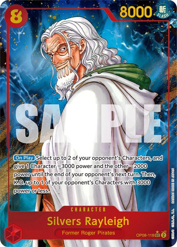 Silvers Rayleigh OP08-118 (Two Legends)  - Alternate Art Foil