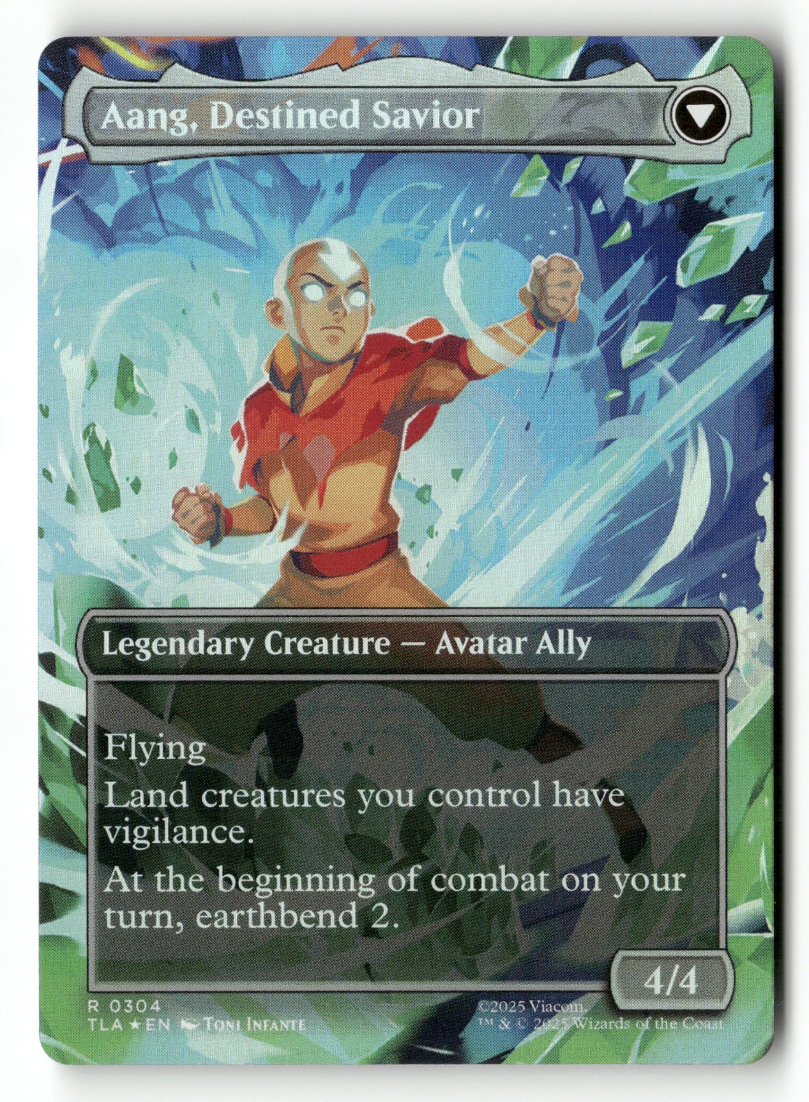 MTG Avatar: The Last Airbender 304 Aang, at the Crossroads (Borderless) R Foil (Back)