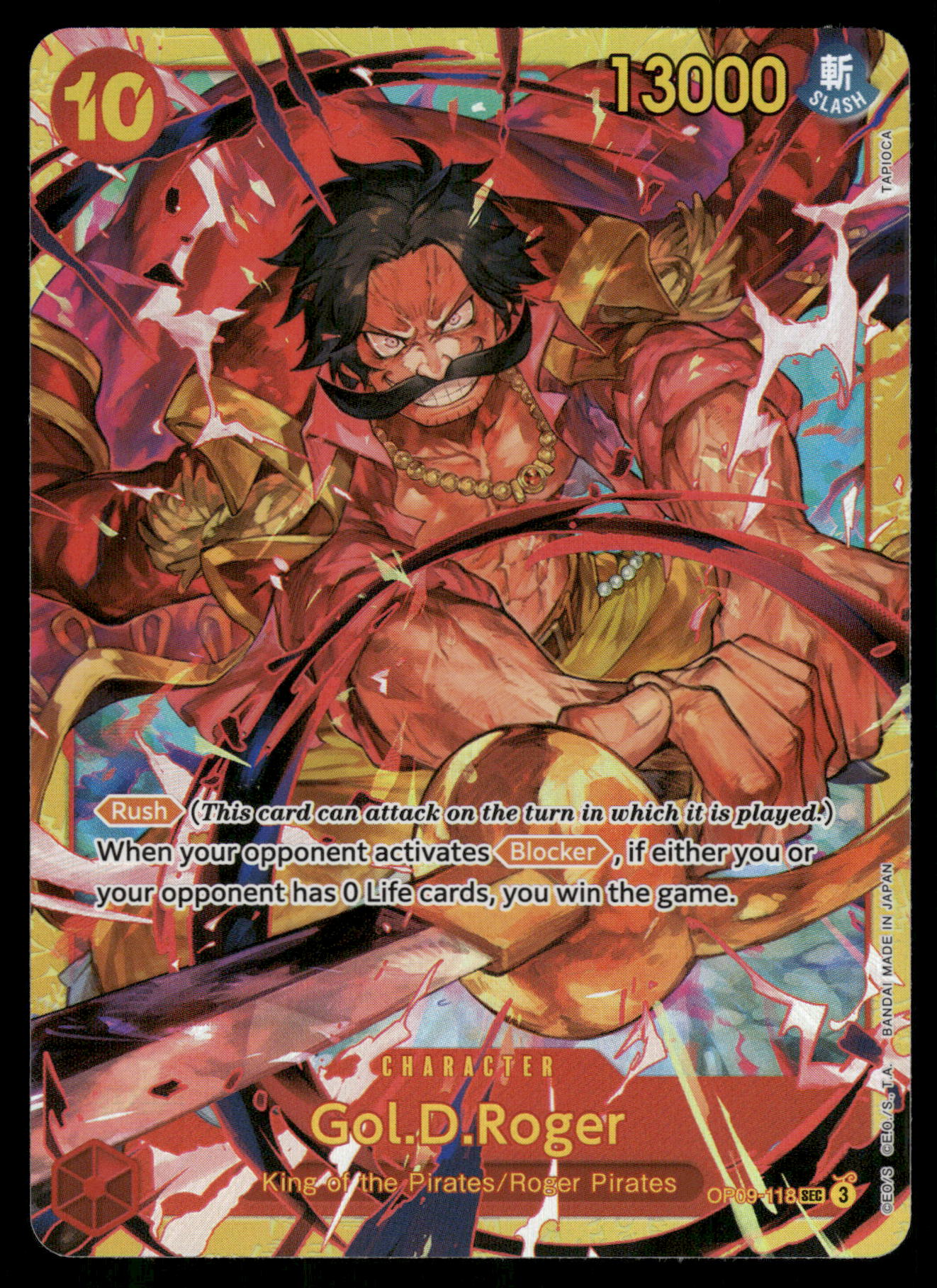 One Piece TCG OP09-118 Gol.D.Roger Secret Rare One Piece TCG OP09-118 Gol.D.Roger Secret Rare
