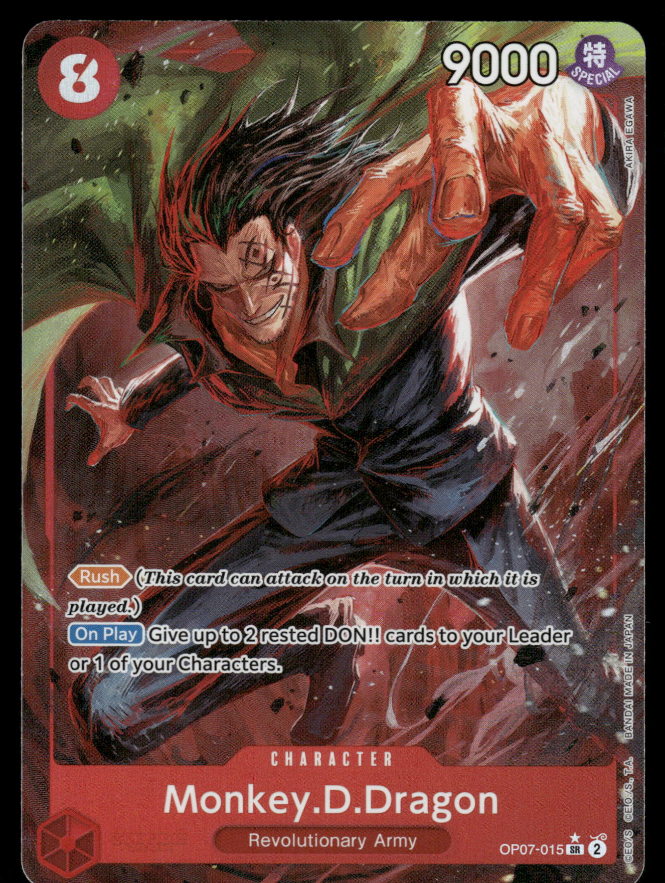 one piece card game monkey d dragon One Piece TCG OP07-015 Monkey.D.Dragon Alternate Art