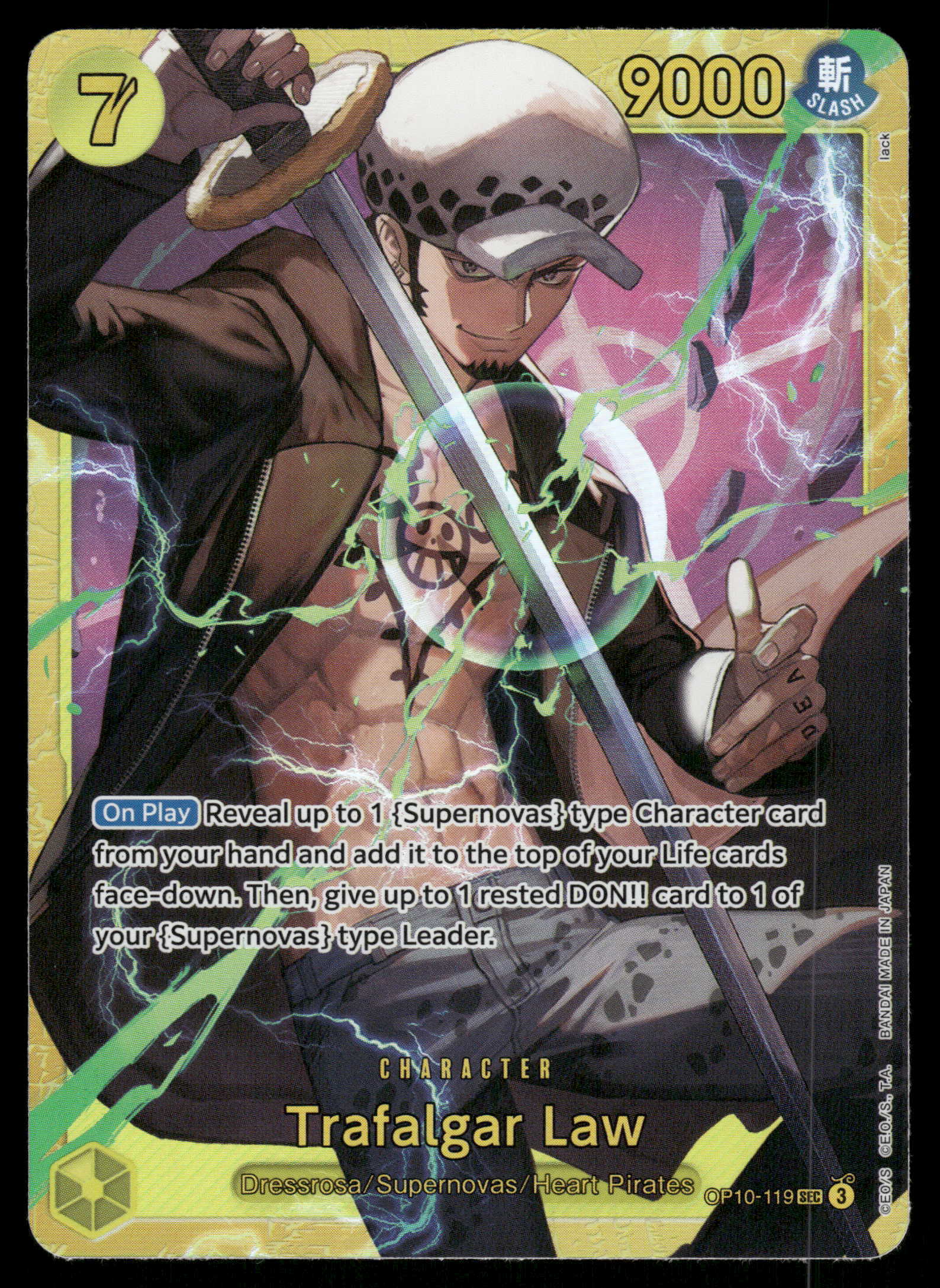 One Piece TCG OP10-119 Trafalgar Law SEC Secret Rare One Piece TCG OP10-119 Trafalgar Law SEC Secret Rare