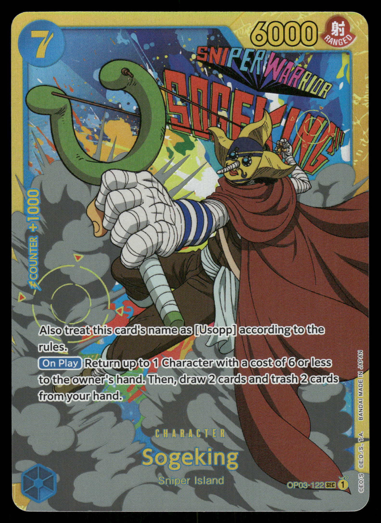 sogeking one piece card game One Piece TCG OP03-122 Sogeking SEC