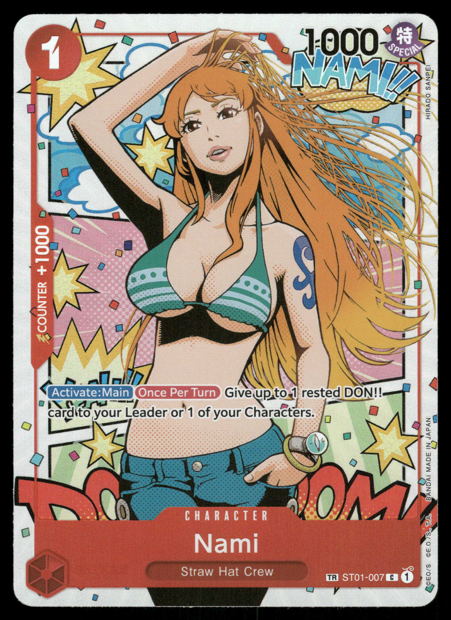 One Piece TCG Wings Of The Captain ST01-007 Nami Treasure Rare One Piece TCG Wings Of The Captain ST01-007 Nami Treasure Rare