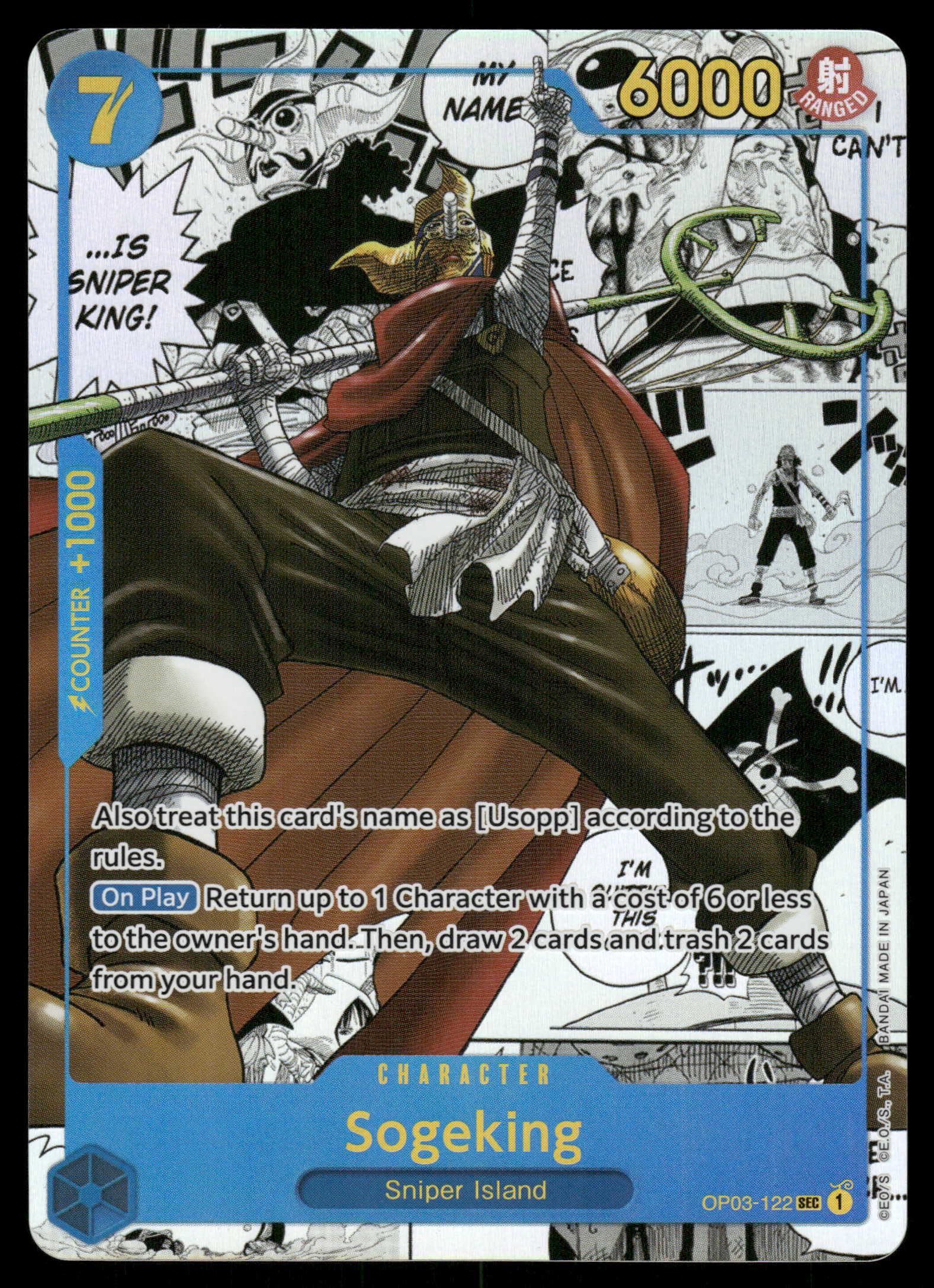 Sogeking Sniper Island Foil One Piece Card Game - Sogeking SEC Mighty Enemies Foil Card (OP03-122) Japanese One Piece 103 Sogeking Sniper Island Foil One Piece Card Game - Sogeking SEC Mighty Enemies Foil Card (OP03-122) Japanese One Piece 103