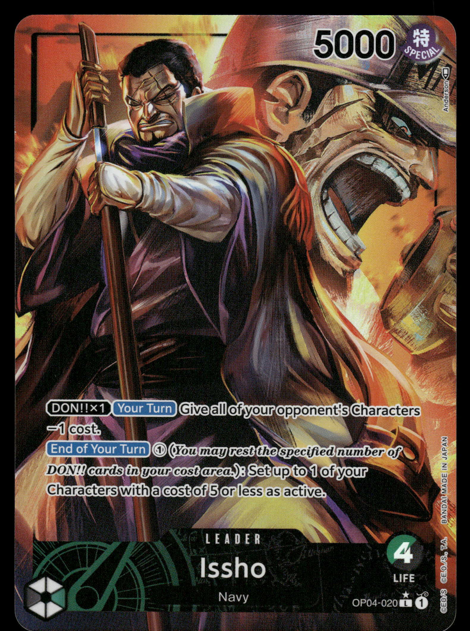 One Piece TCG Kingdoms of Intrigue OP04-020 Issho Leader Alternate Art One Piece TCG Kingdoms of Intrigue OP04-020 Issho Leader Alternate Art