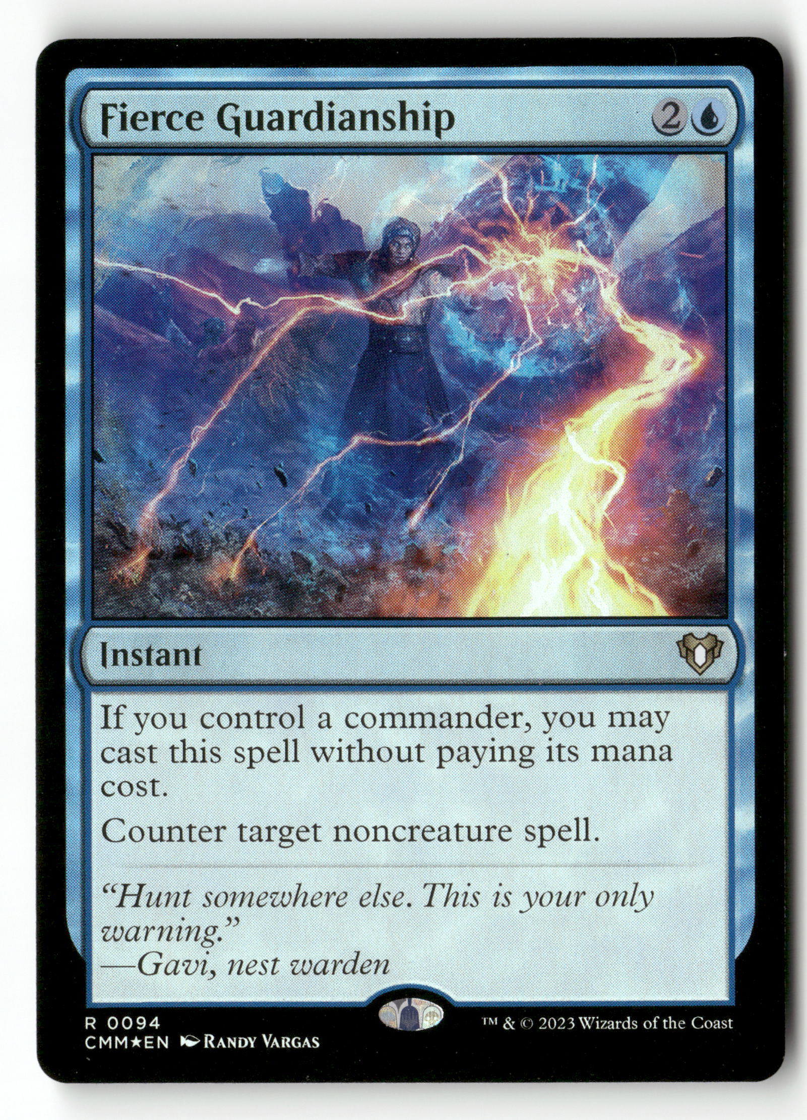 MTG Commander Masters 94 Fierce Guardianship R NM Foil