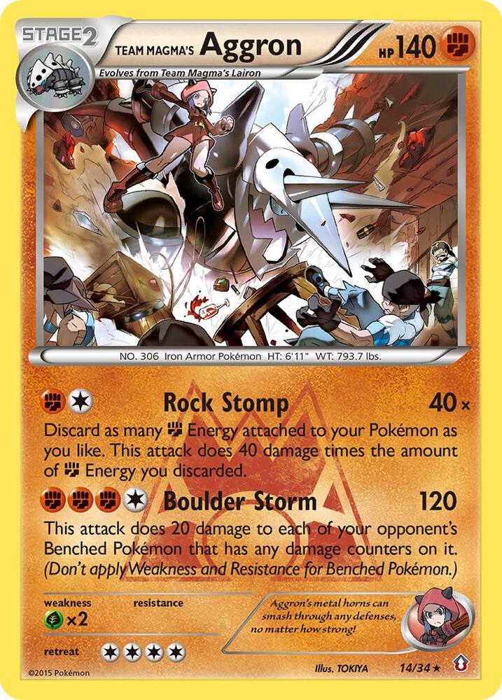 Team Magma's Aggron 14/34 (Double Crisis)  - Holofoil