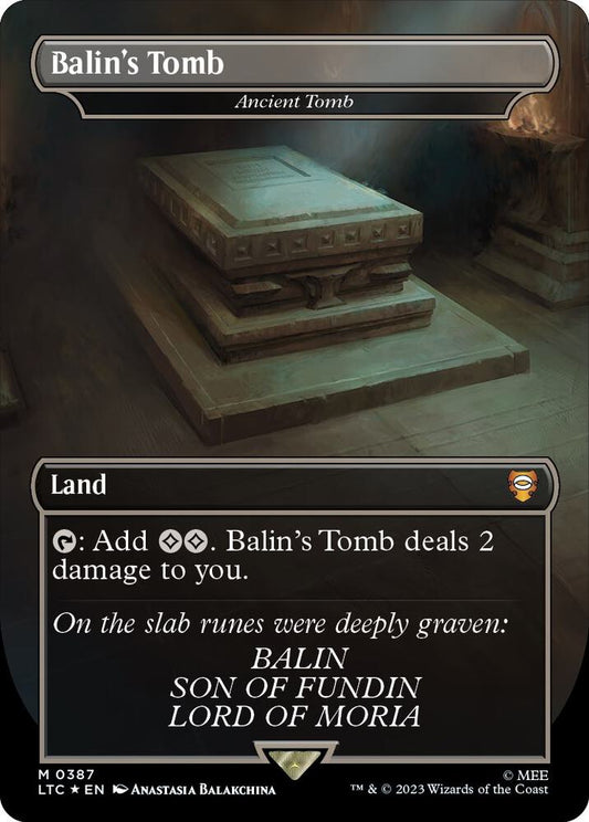 Balins Tomb Ancient Tomb Borderless Surge Foil 387 (Commander: The Lord of the Rings: Tales of Middle-earth)  - Borderless Surge Foil