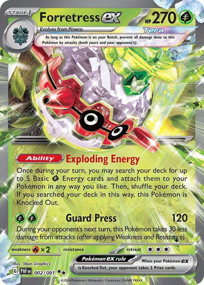 Forretress ex 002/091 (SV: Paldean Fates)  - Holofoil