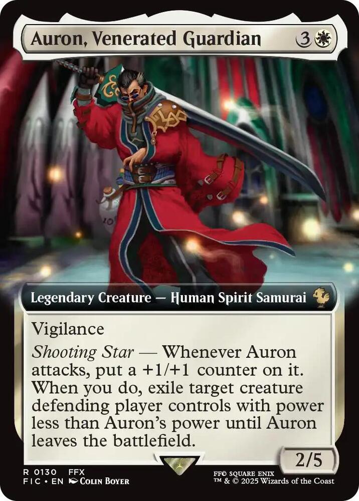 Auron, Venerated Guardian 130 (Commander: FINAL FANTASY)  - Extended Art Foil