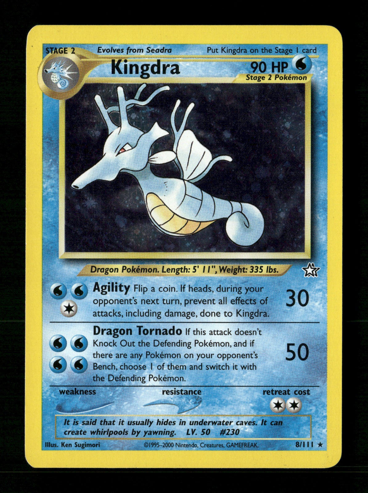 2000 Pokemon Neo Genesis 008/111 Kingdra Holo Rare HP
