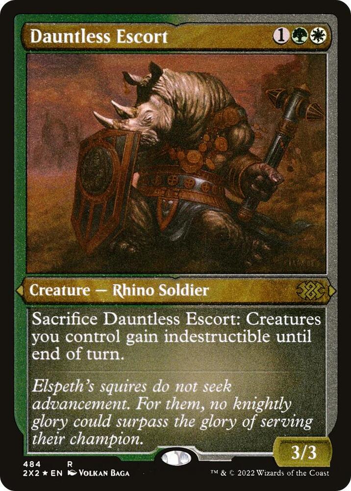 Dauntless Escort Foil Etched 484 (Double Masters 2022)  - Foil
