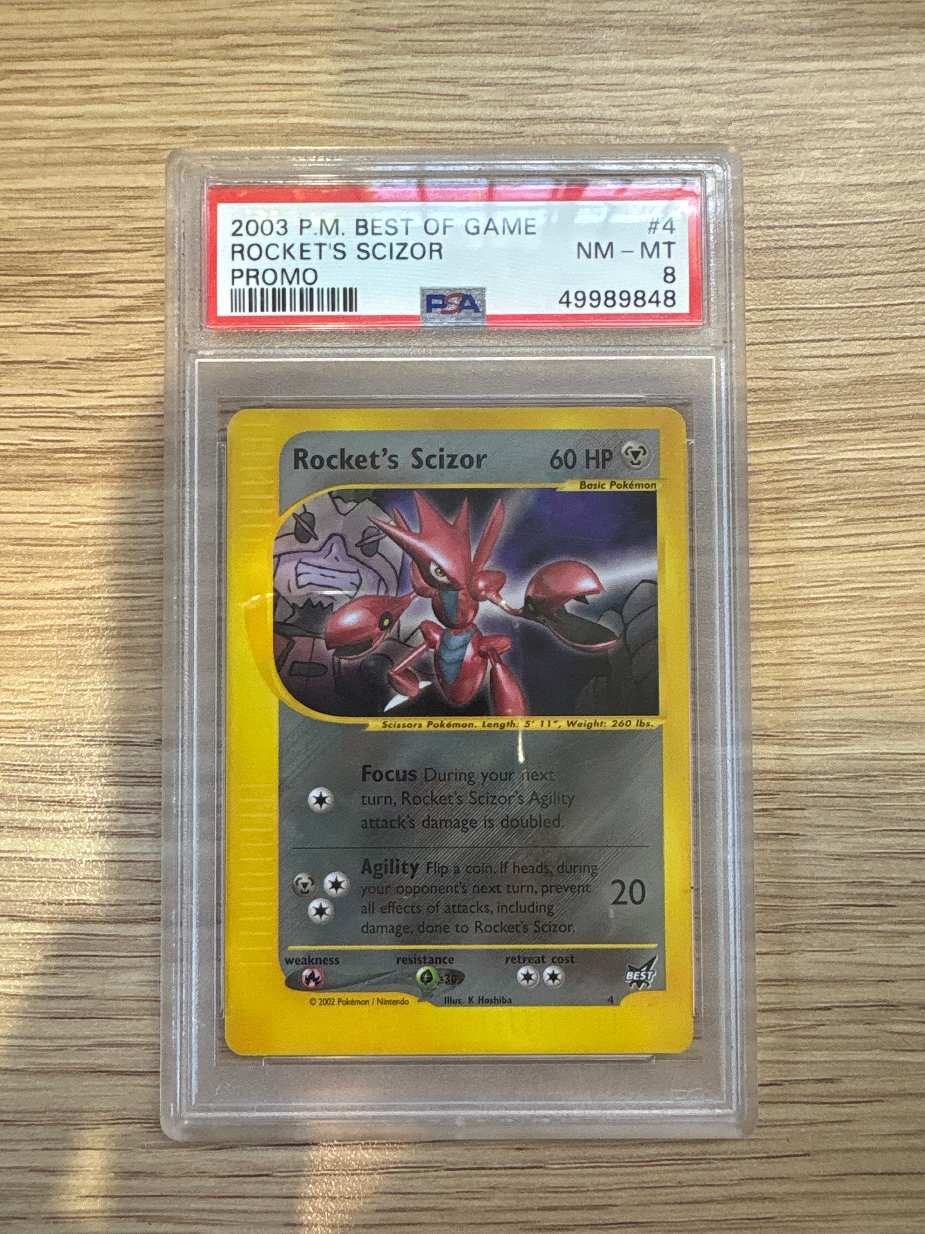 2003 Pokemon Best Of Game Promo #4 Rocket's Scizor PSA 8