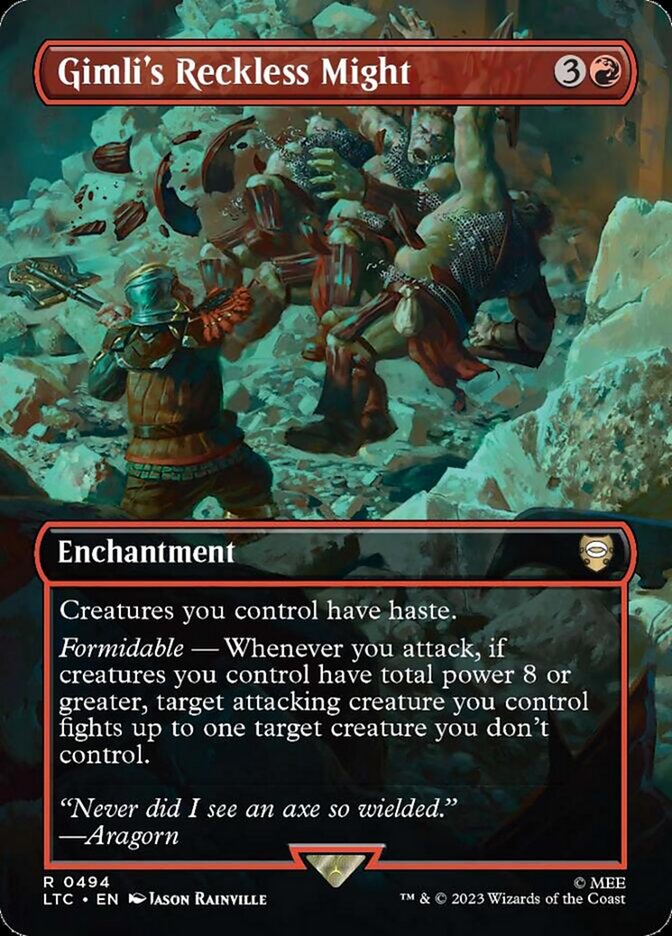 Gimli's Reckless Might 494 (Commander: The Lord of the Rings: Tales of Middle-earth)  - Borderless Foil