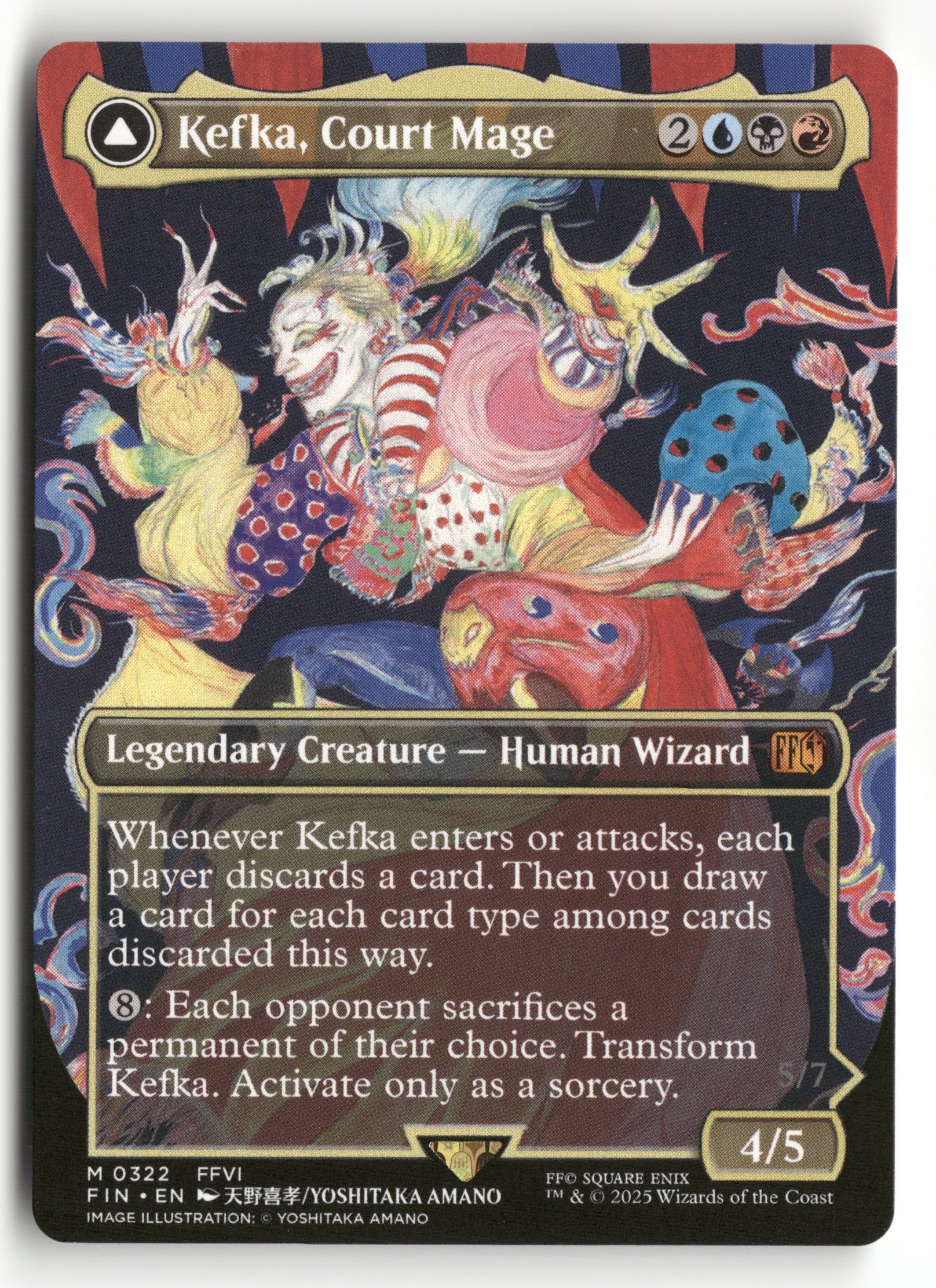 Magic The Gathering FINAL FANTASY 322 Kefka, Court Mage (0322) (Borderless) M NM