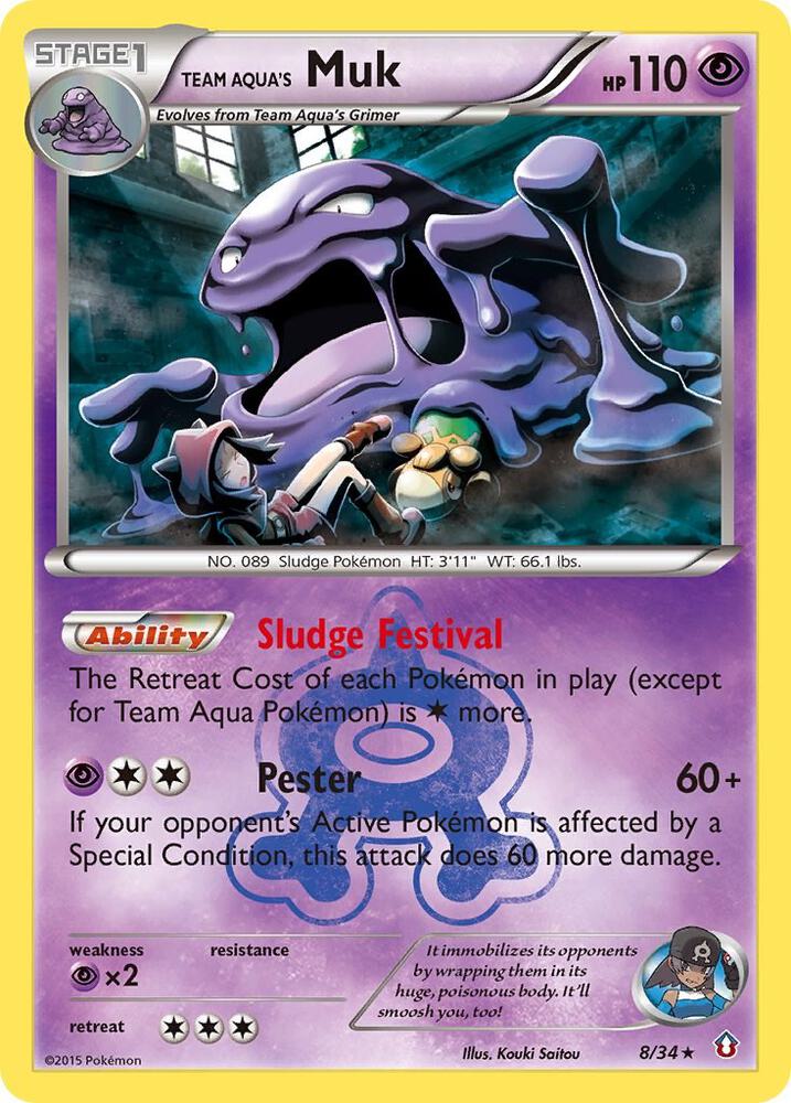 Team Aqua's Muk 8/34 (Double Crisis)  - Holofoil