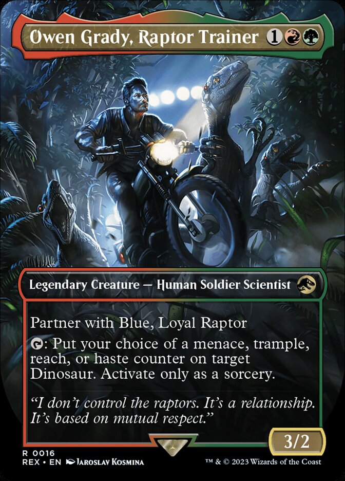 Owen Grady, Raptor Trainer 16 (Universes Beyond: Jurassic World Collection)  - Borderless Foil