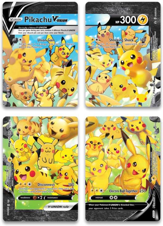 Pikachu V Union Set of 4  (SWSH: Sword & Shield Promo Cards)  - Holofoil