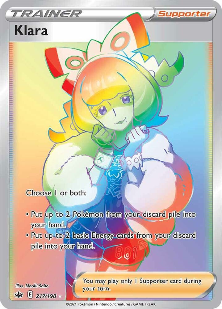 Klara Secret 217/198 (SWSH06: Chilling Reign)  - Holofoil