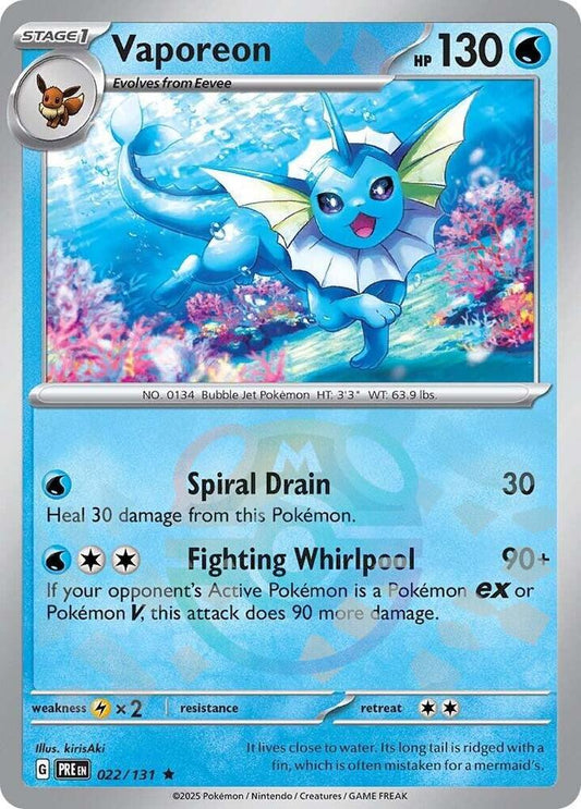 Vaporeon 022/131 (SV: Prismatic Evolutions)  - Master Ball Holofoil