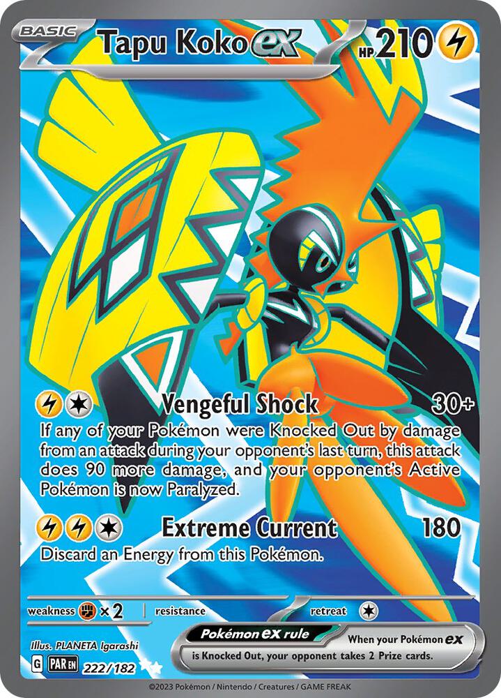 Tapu Koko ex 222/182 (SV04: Paradox Rift)  - Holofoil
