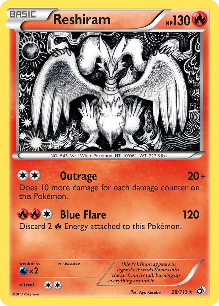 Reshiram 28/113 (Legendary Treasures)  - Holofoil