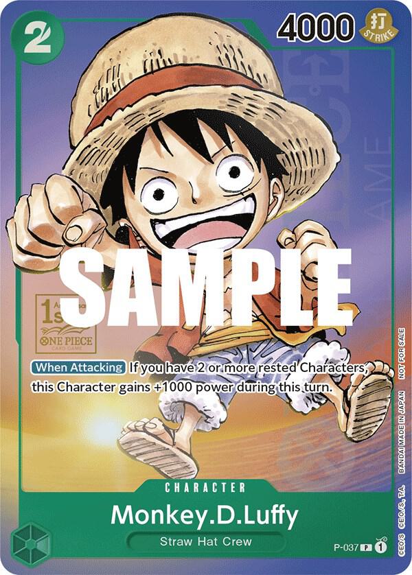 Monkey.D.Luffy (1st Anniversary Tournament) P-037 (One Piece Promotion Cards)  - Foil