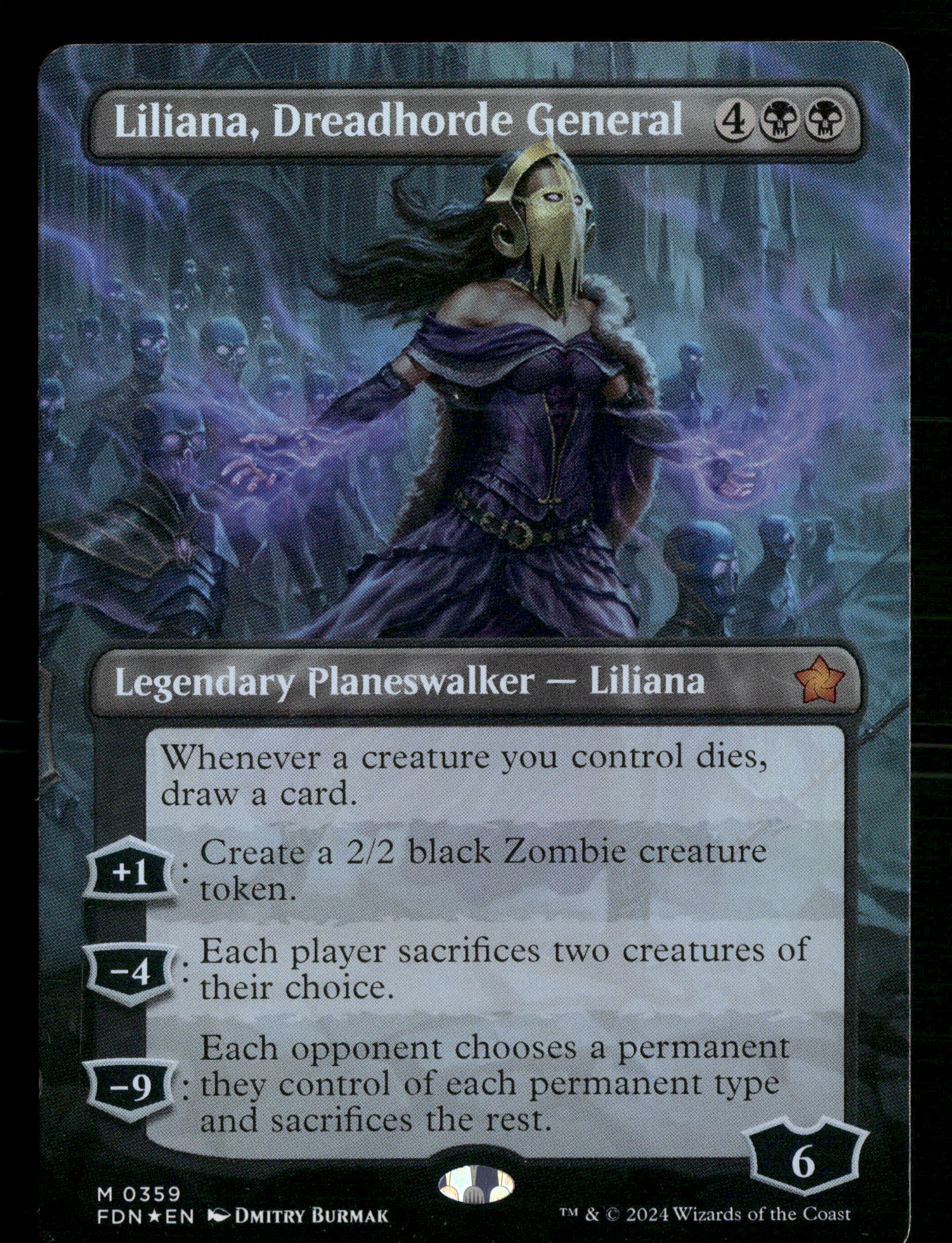 Magic The Gathering Foundations 359 Liliana, Dreadhorde General (Borderless) M NM
