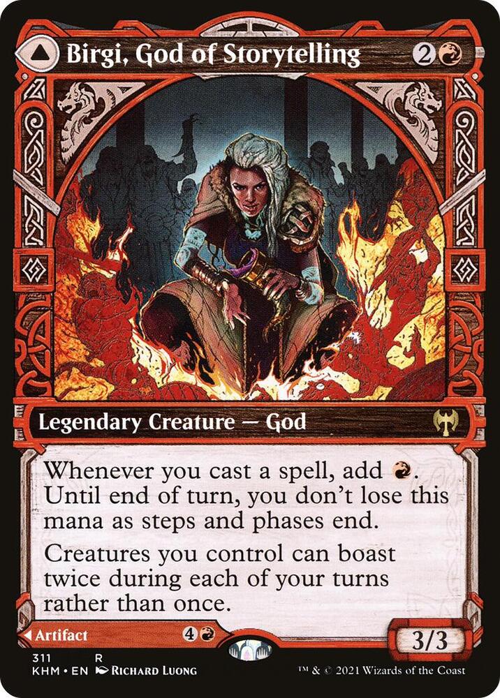 Birgi, God of Storytelling // Harnfel, Horn of Bounty 311 (Kaldheim)  - Showcase