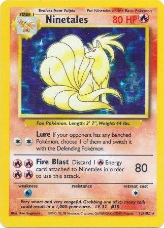 1999 Pokemon Base Set 012/102 Ninetales Holo Rare